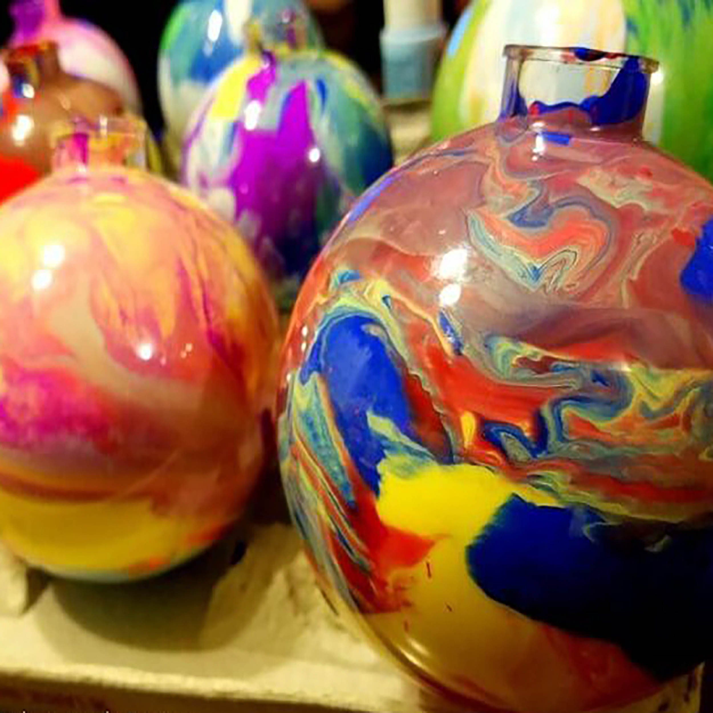 DIY Paint Swirl Ornaments